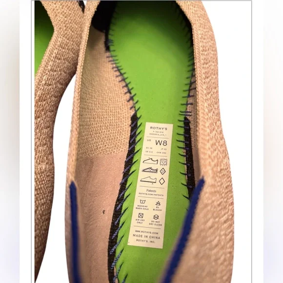 ROTHYS The Point Dune Captoe Flats Size 8 - Picture 6 of 7